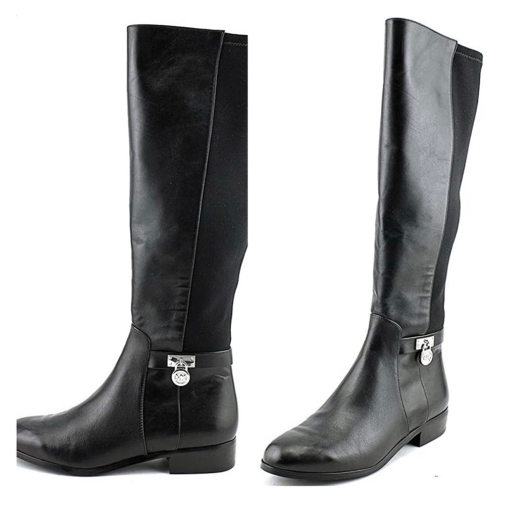 KORS Michael Kors Black Leather Heeled Boots